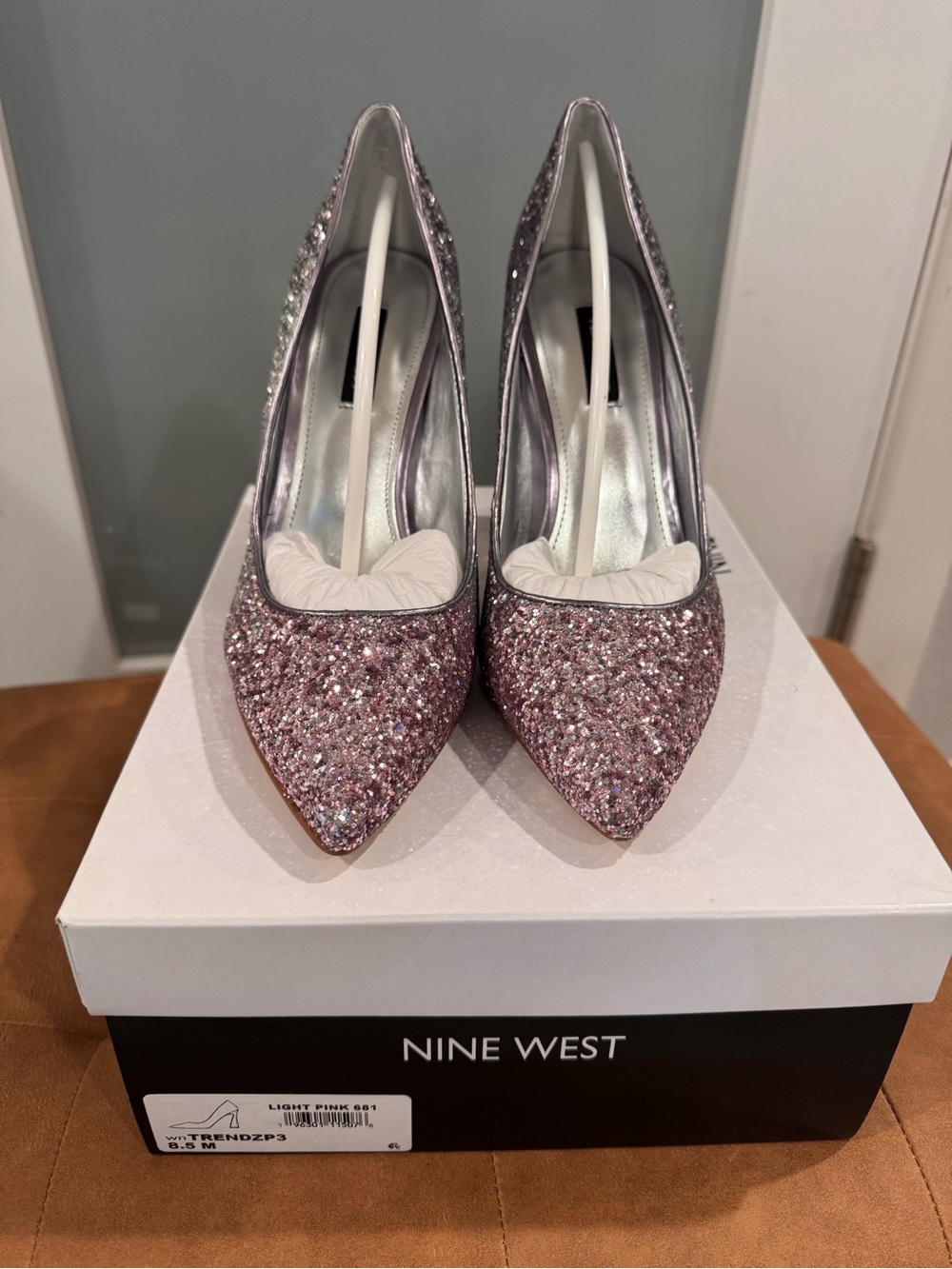 Nine West Glitter Pointed-Toe Pumps - Rose Pink
